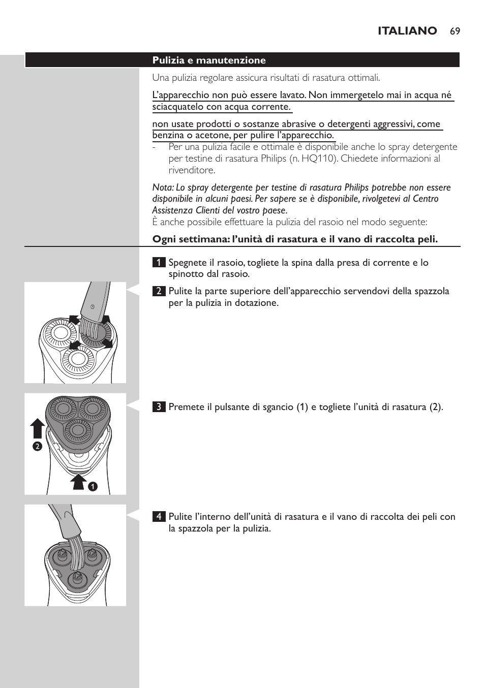 Philips SHAVER Series 3000 afeitadora eléctrica en seco User Manual | Page 69 / 120