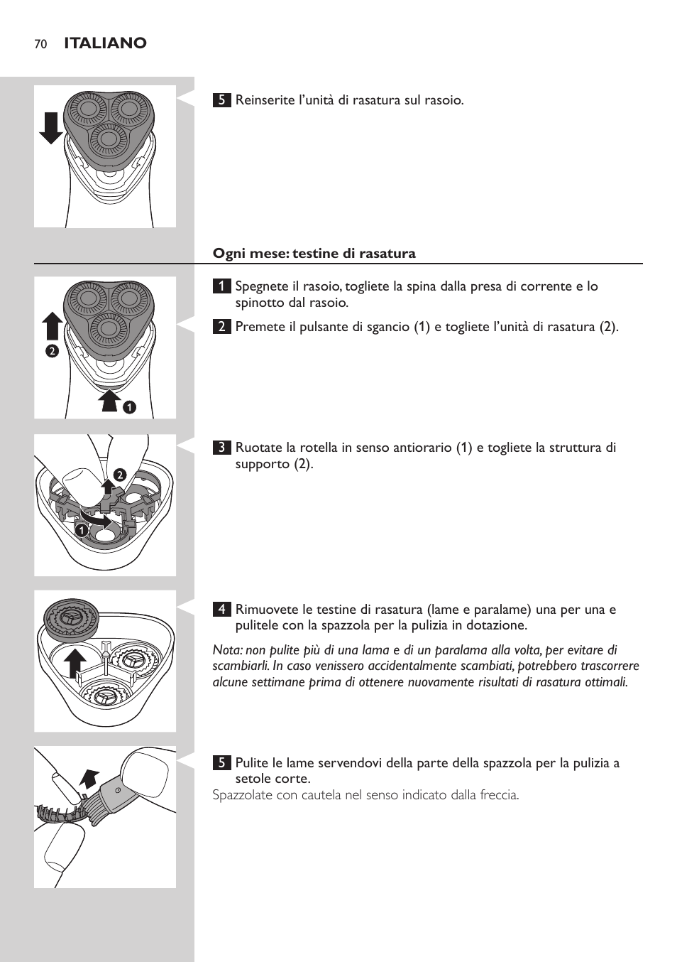 Philips SHAVER Series 3000 afeitadora eléctrica en seco User Manual | Page 70 / 120