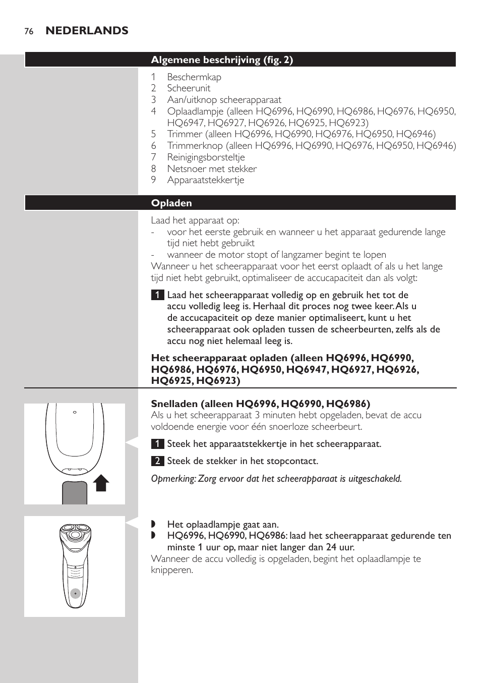 Philips SHAVER Series 3000 afeitadora eléctrica en seco User Manual | Page 76 / 120