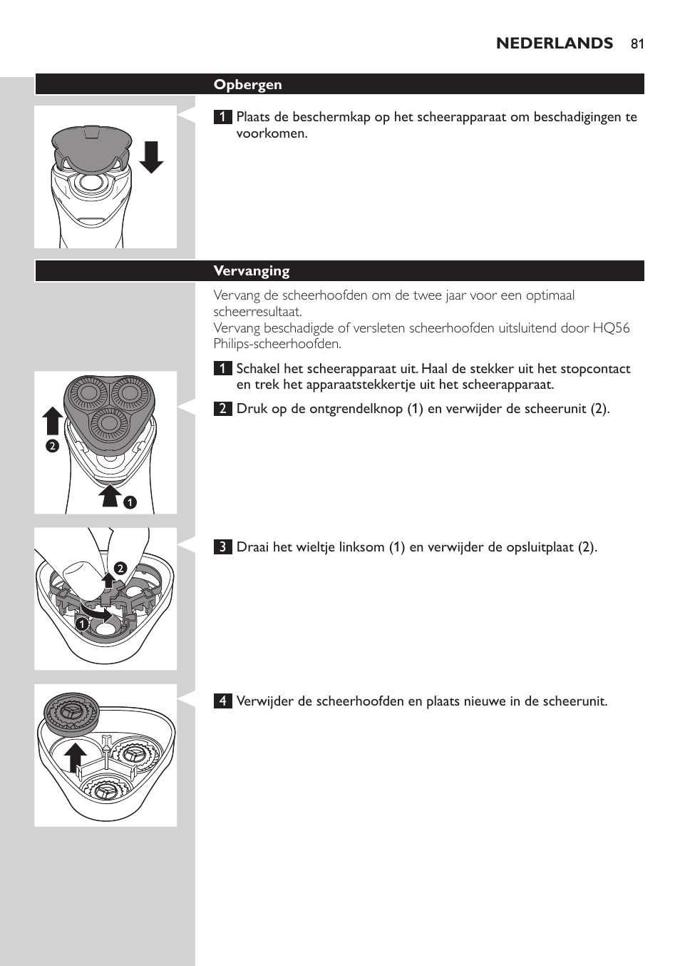 Philips SHAVER Series 3000 afeitadora eléctrica en seco User Manual | Page 81 / 120