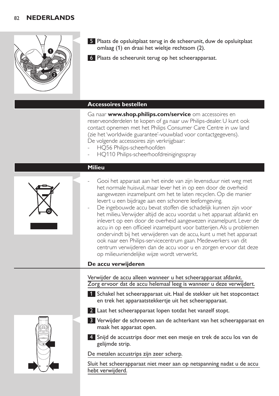 Philips SHAVER Series 3000 afeitadora eléctrica en seco User Manual | Page 82 / 120