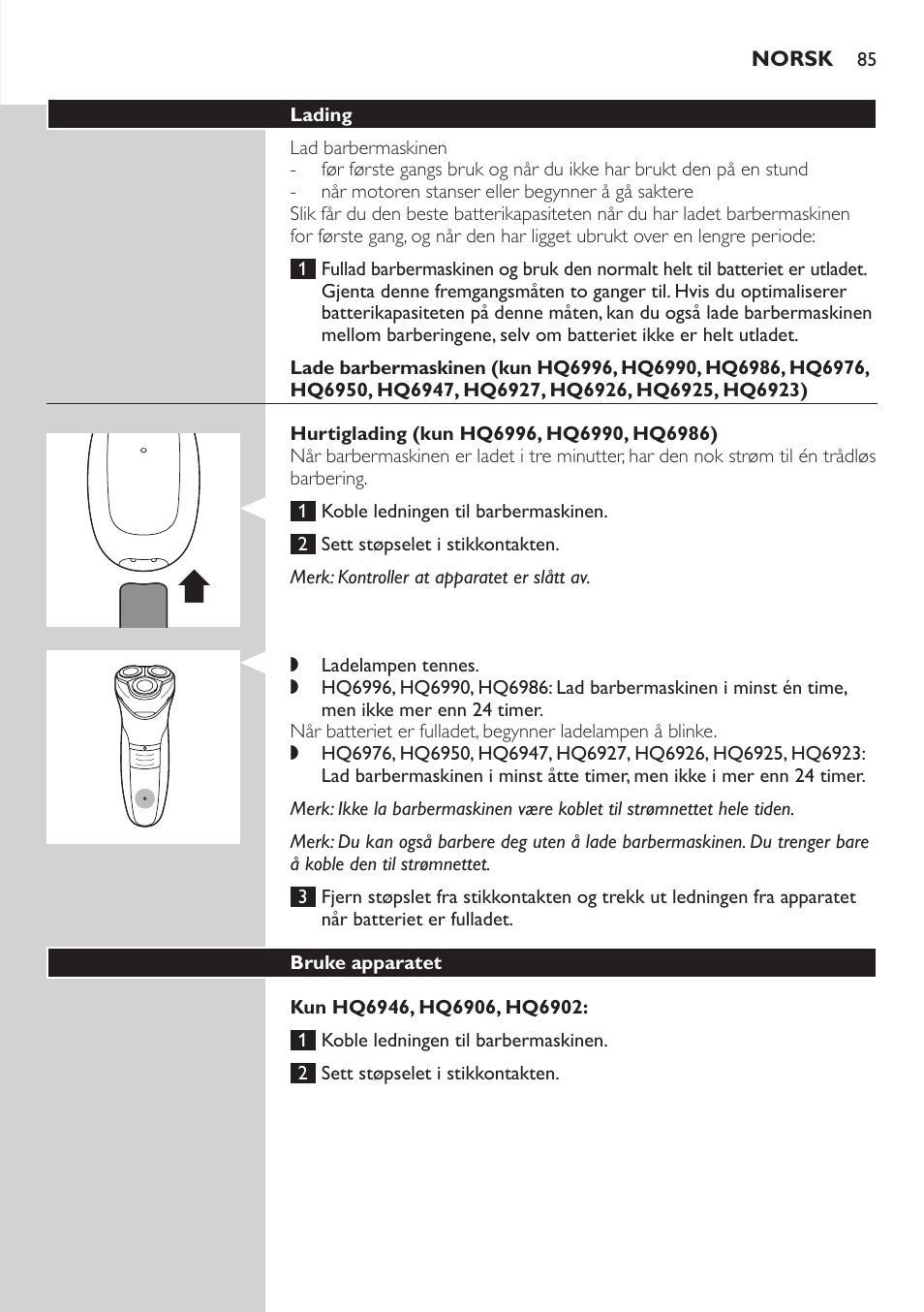 Philips SHAVER Series 3000 afeitadora eléctrica en seco User Manual | Page 85 / 120