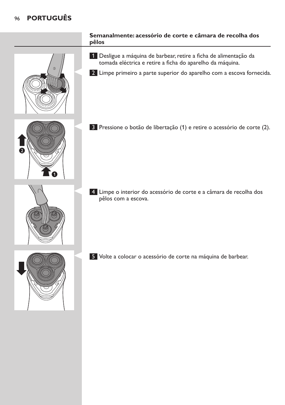 Philips SHAVER Series 3000 afeitadora eléctrica en seco User Manual | Page 96 / 120