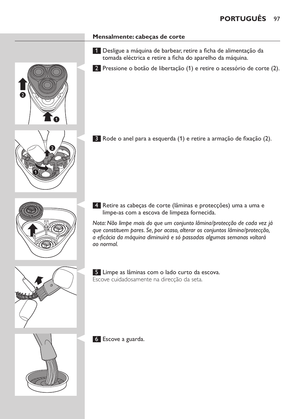 Philips SHAVER Series 3000 afeitadora eléctrica en seco User Manual | Page 97 / 120