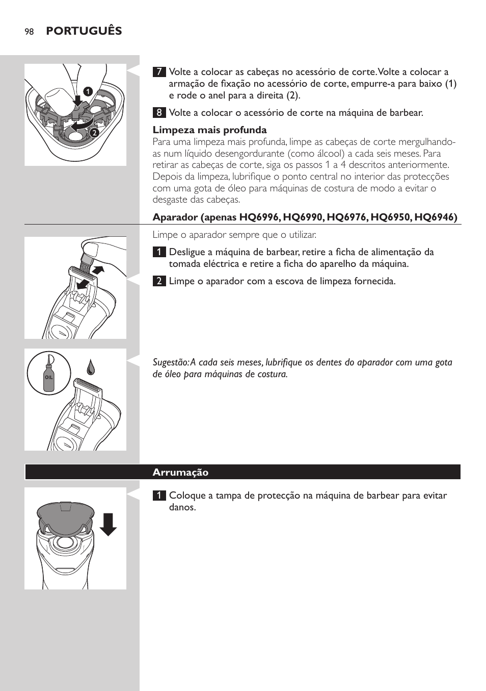 Philips SHAVER Series 3000 afeitadora eléctrica en seco User Manual | Page 98 / 120