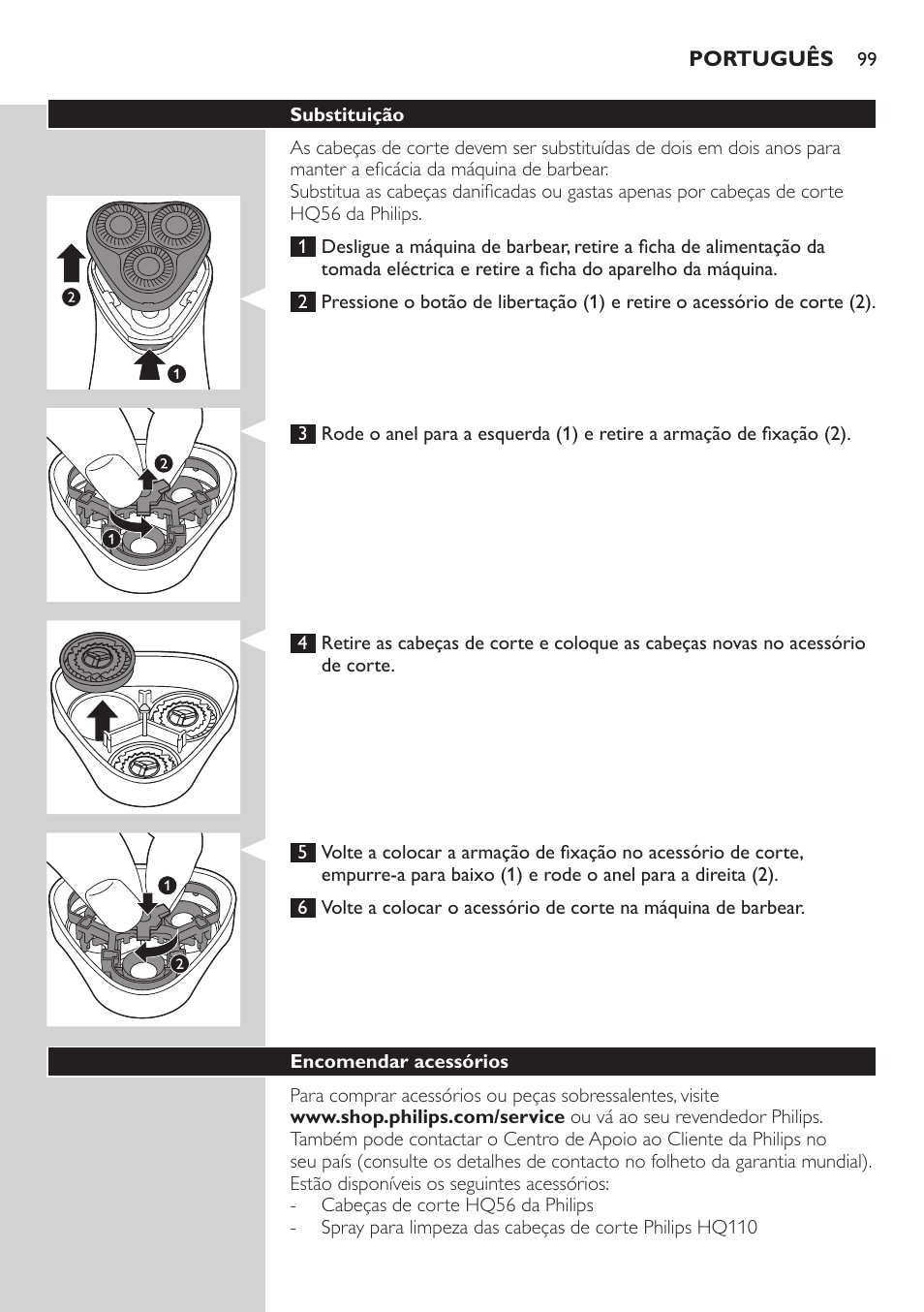 Philips SHAVER Series 3000 afeitadora eléctrica en seco User Manual | Page 99 / 120