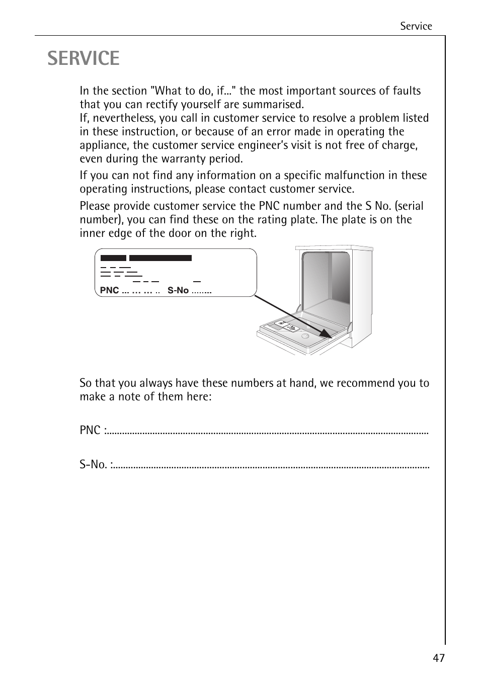 Service | AEG KO_FAVORIT 80800 User Manual | Page 47 / 48