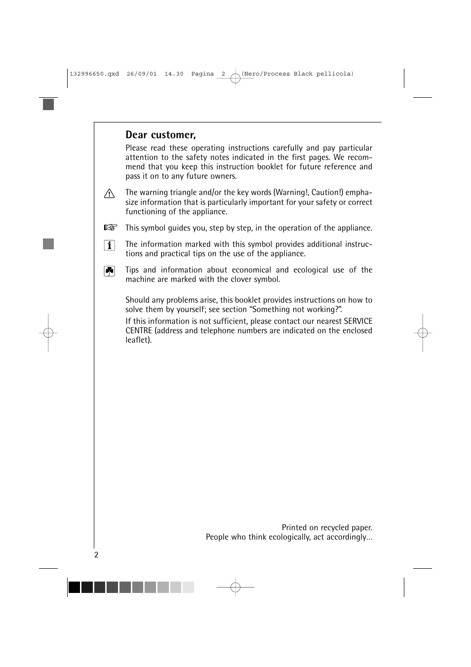 Dear customer | AEG LAVAMAT L 1045 E User Manual | Page 2 / 44