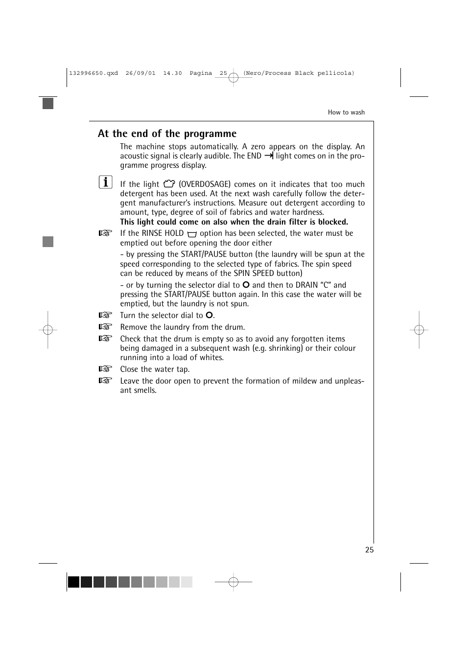 At the end of the programme | AEG LAVAMAT L 1045 E User Manual | Page 25 / 44