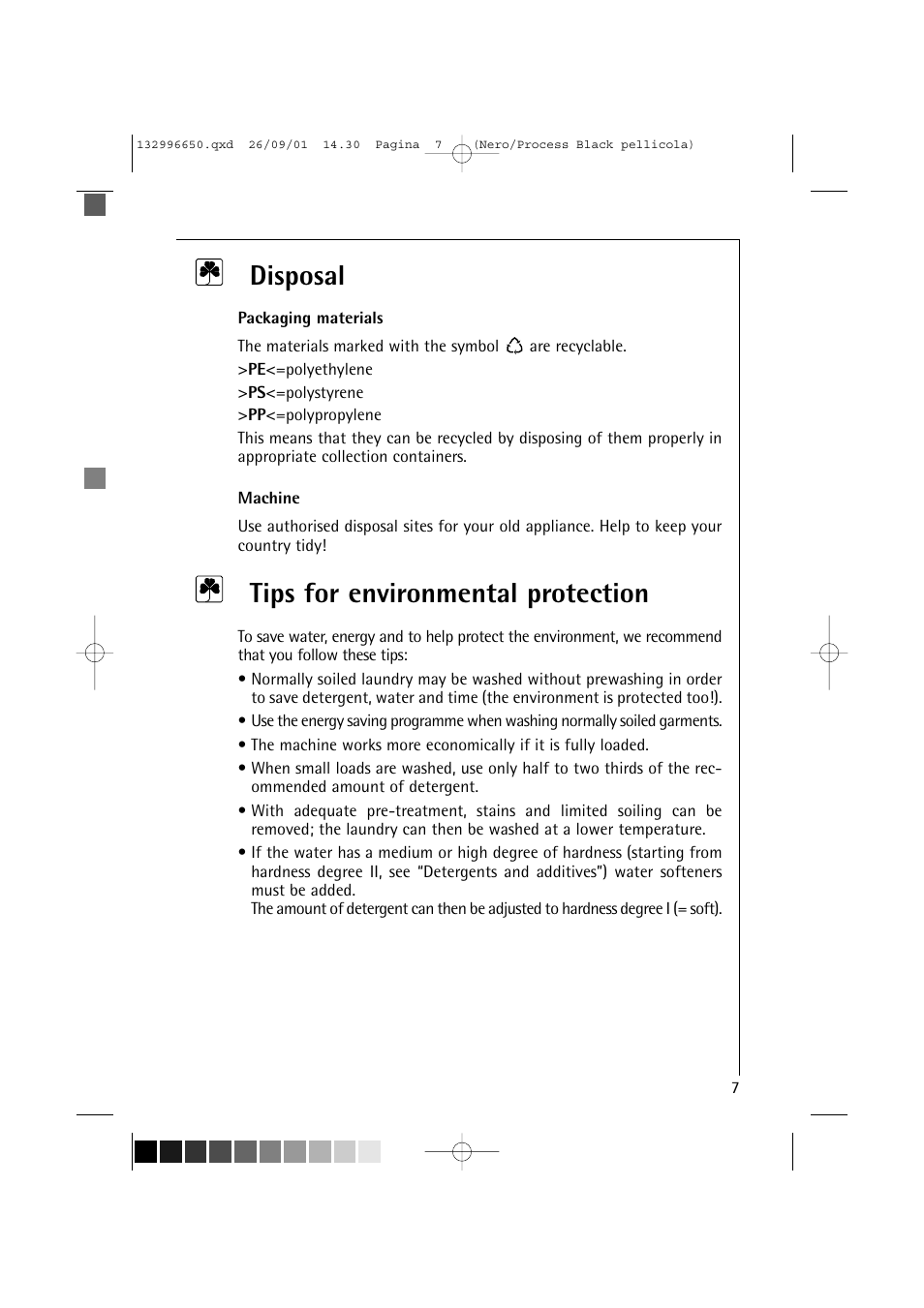 Disposal, Tips for environmental protection | AEG LAVAMAT L 1045 E User Manual | Page 7 / 44