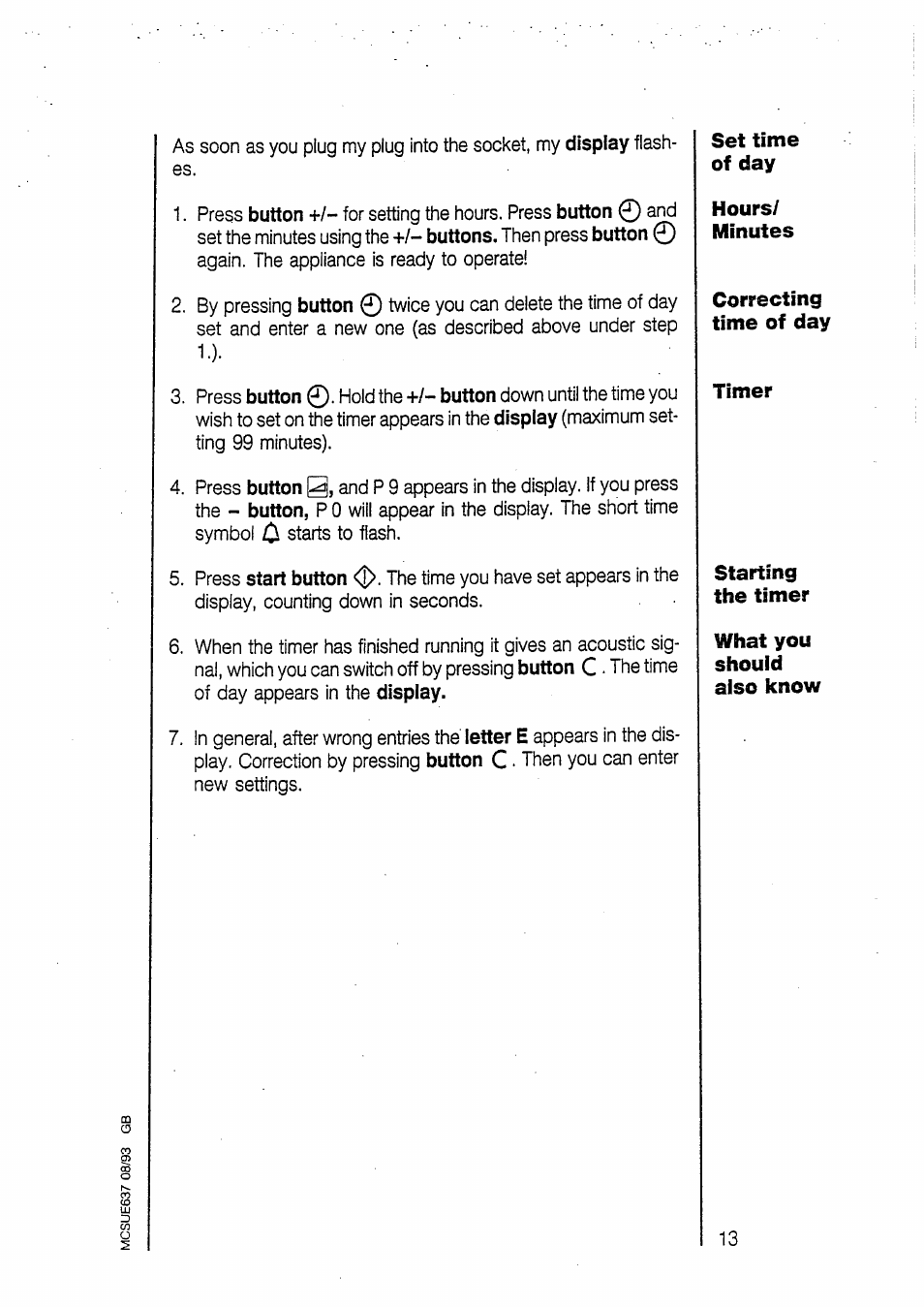 Button c | AEG MICROMAT 135 User Manual | Page 13 / 36