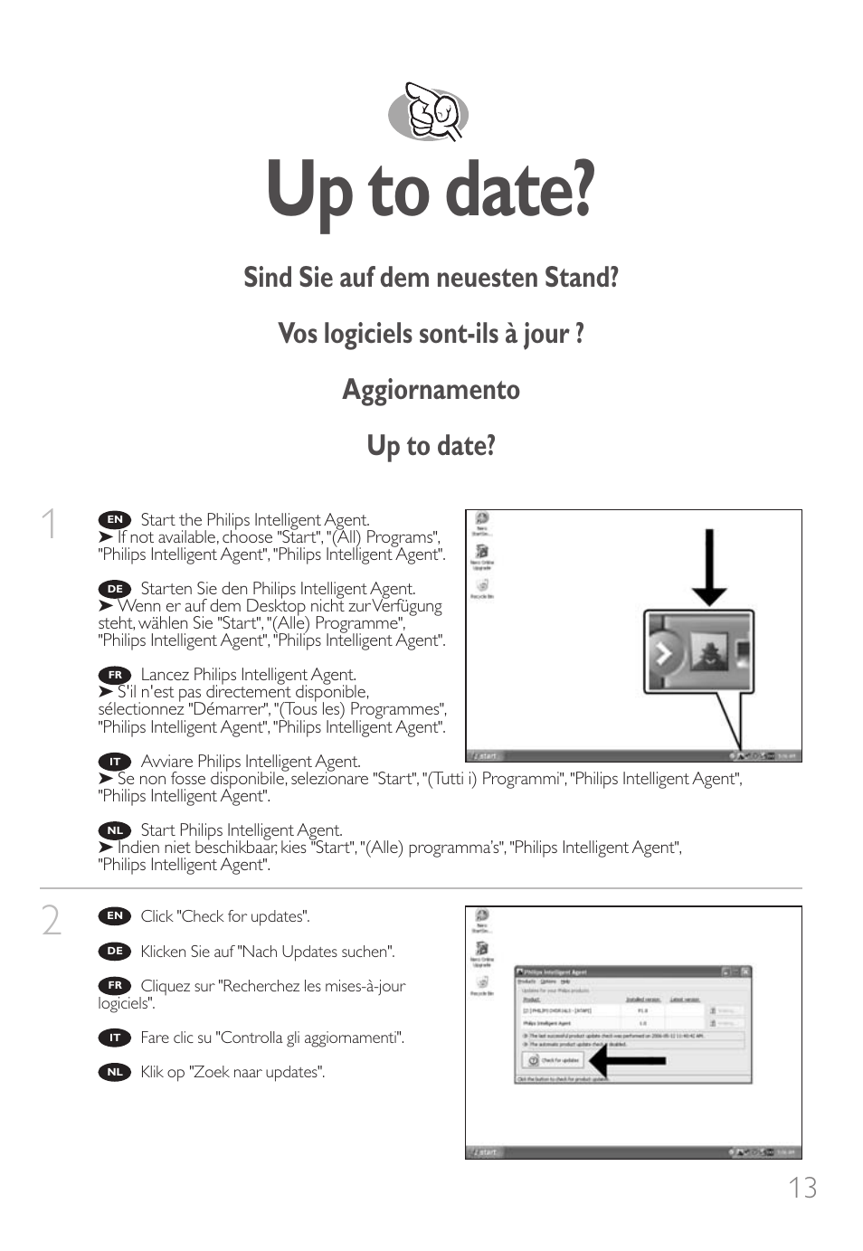 Up to date | Philips Unidad interna User Manual | Page 13 / 106