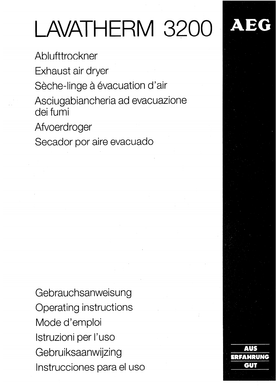 AEG LAVATHERM 3200 User Manual | 23 pages