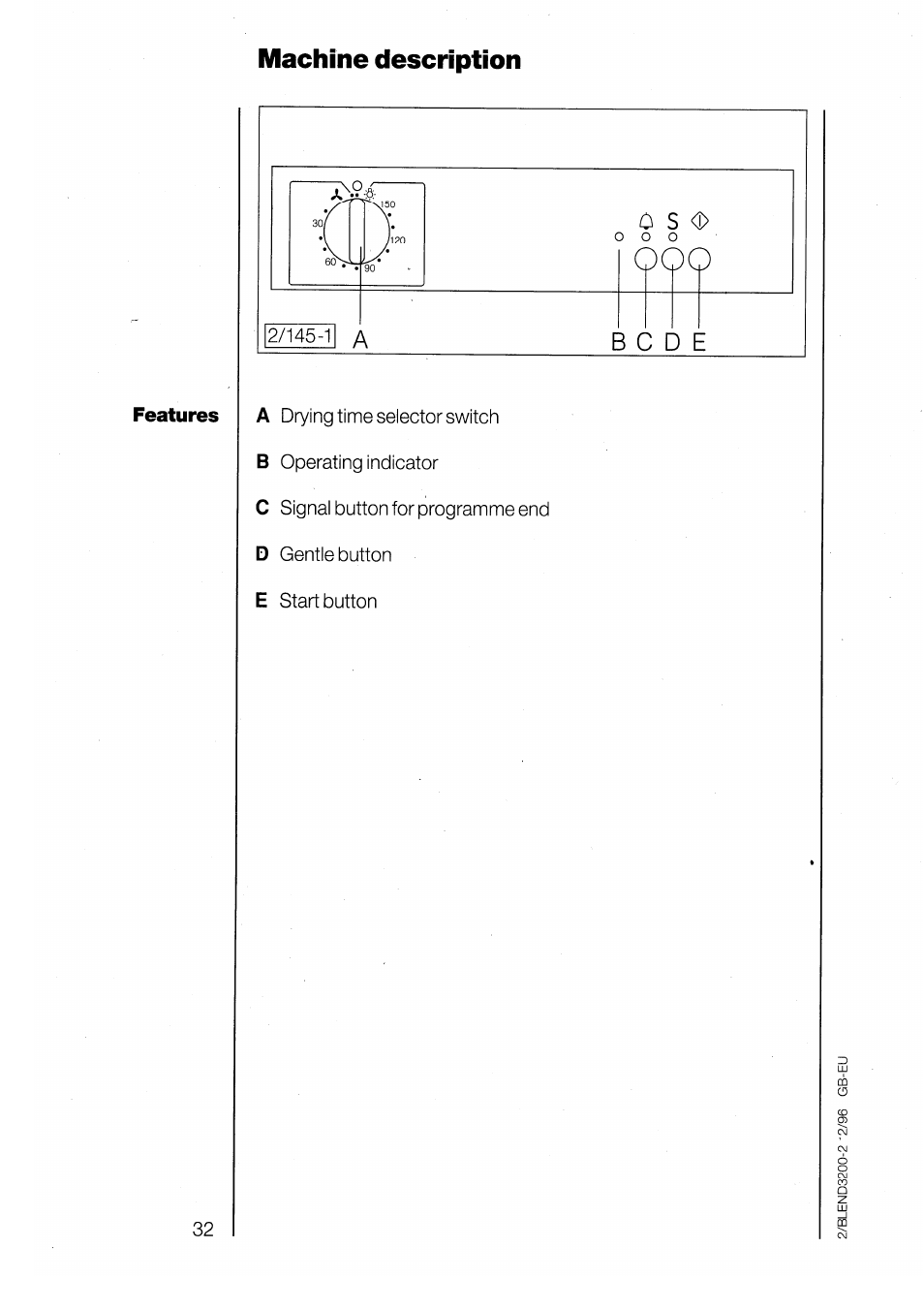 Machine description | AEG LAVATHERM 3200 User Manual | Page 10 / 23
