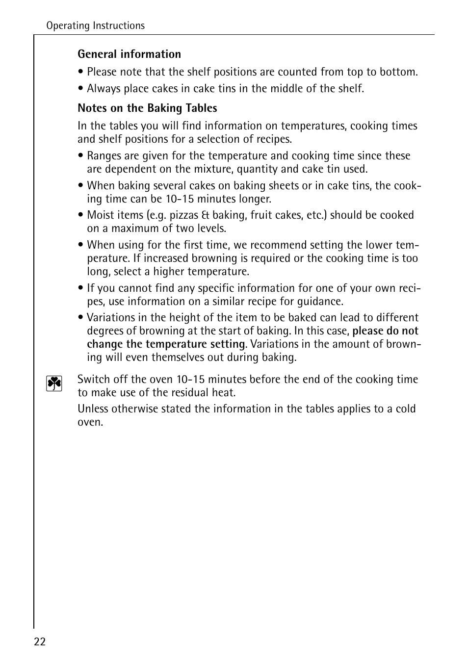 AEG COMPETENCE B 2100 User Manual | Page 22 / 56