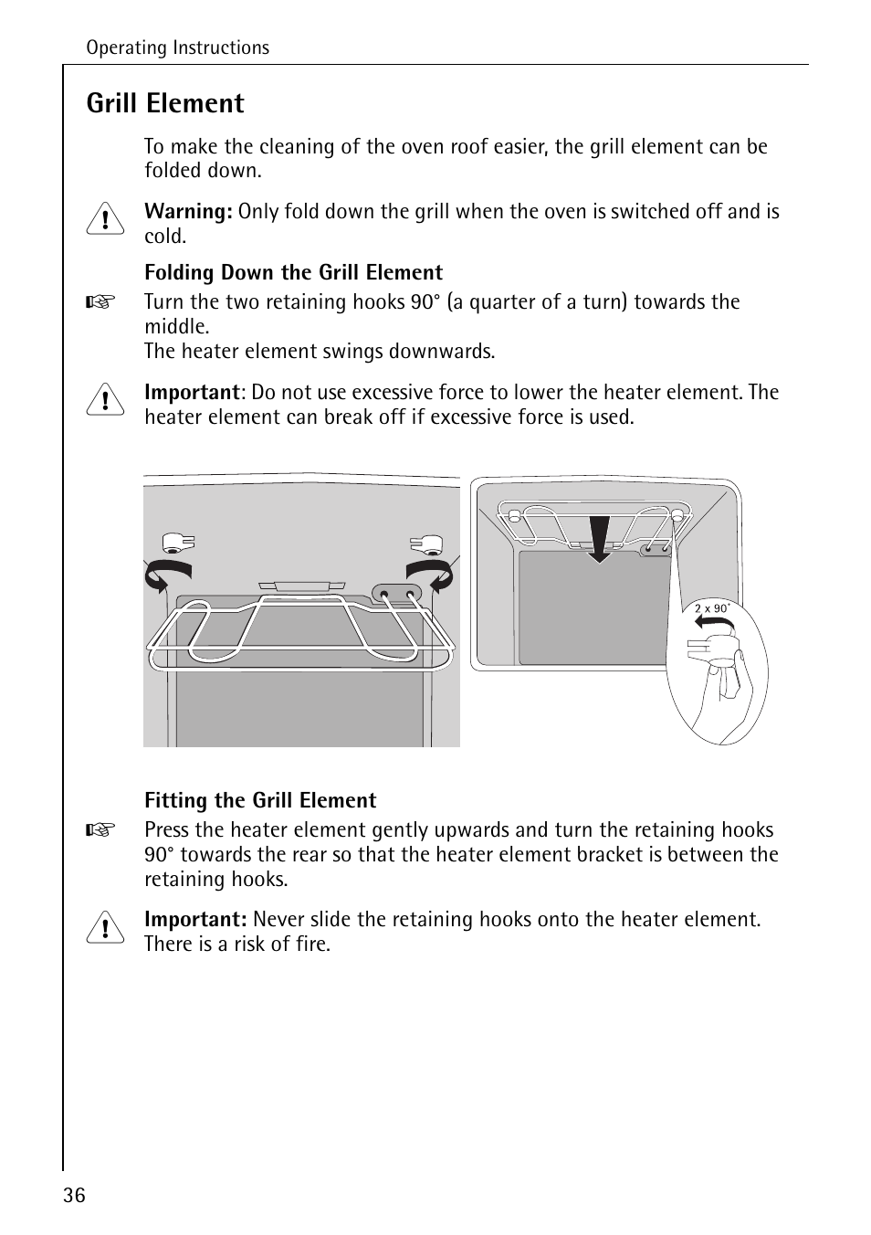 Grill element | AEG COMPETENCE B 2100 User Manual | Page 36 / 56