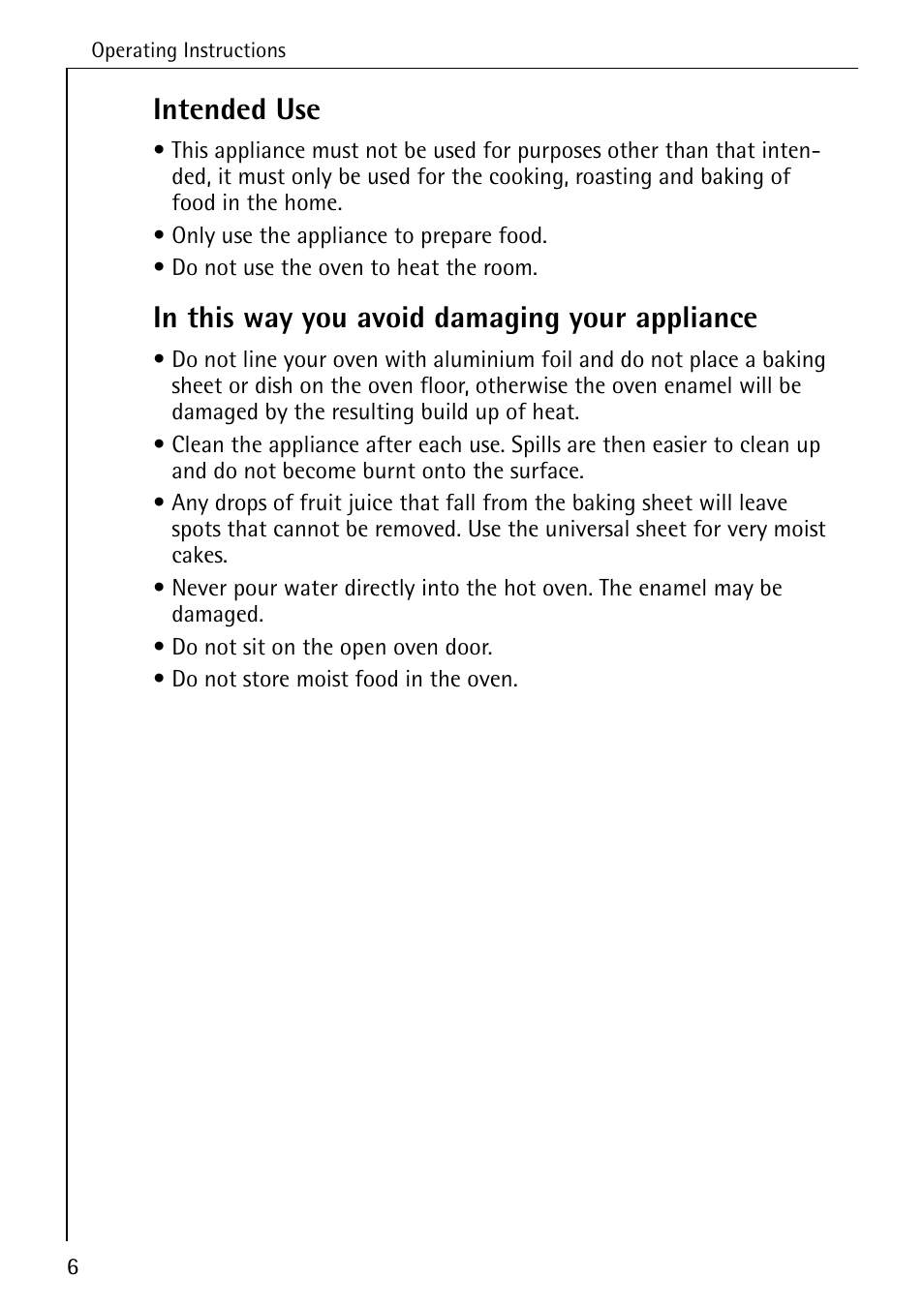 Intended use | AEG COMPETENCE B 2100 User Manual | Page 6 / 56