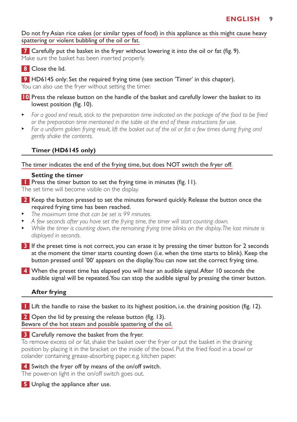 Philips Freidora User Manual | Page 9 / 80