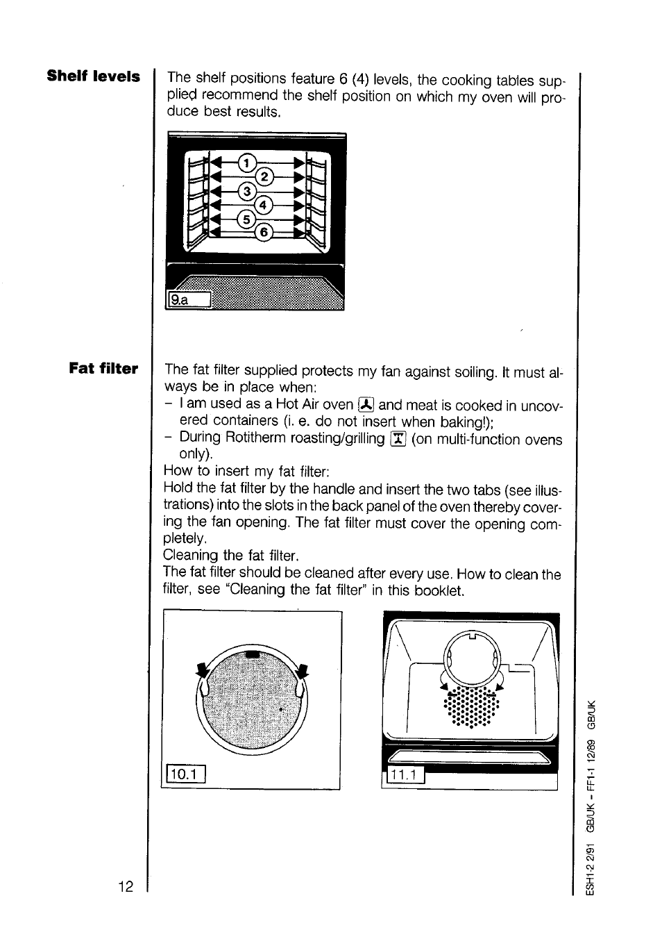 Shelf levels | AEG 520B User Manual | Page 12 / 31