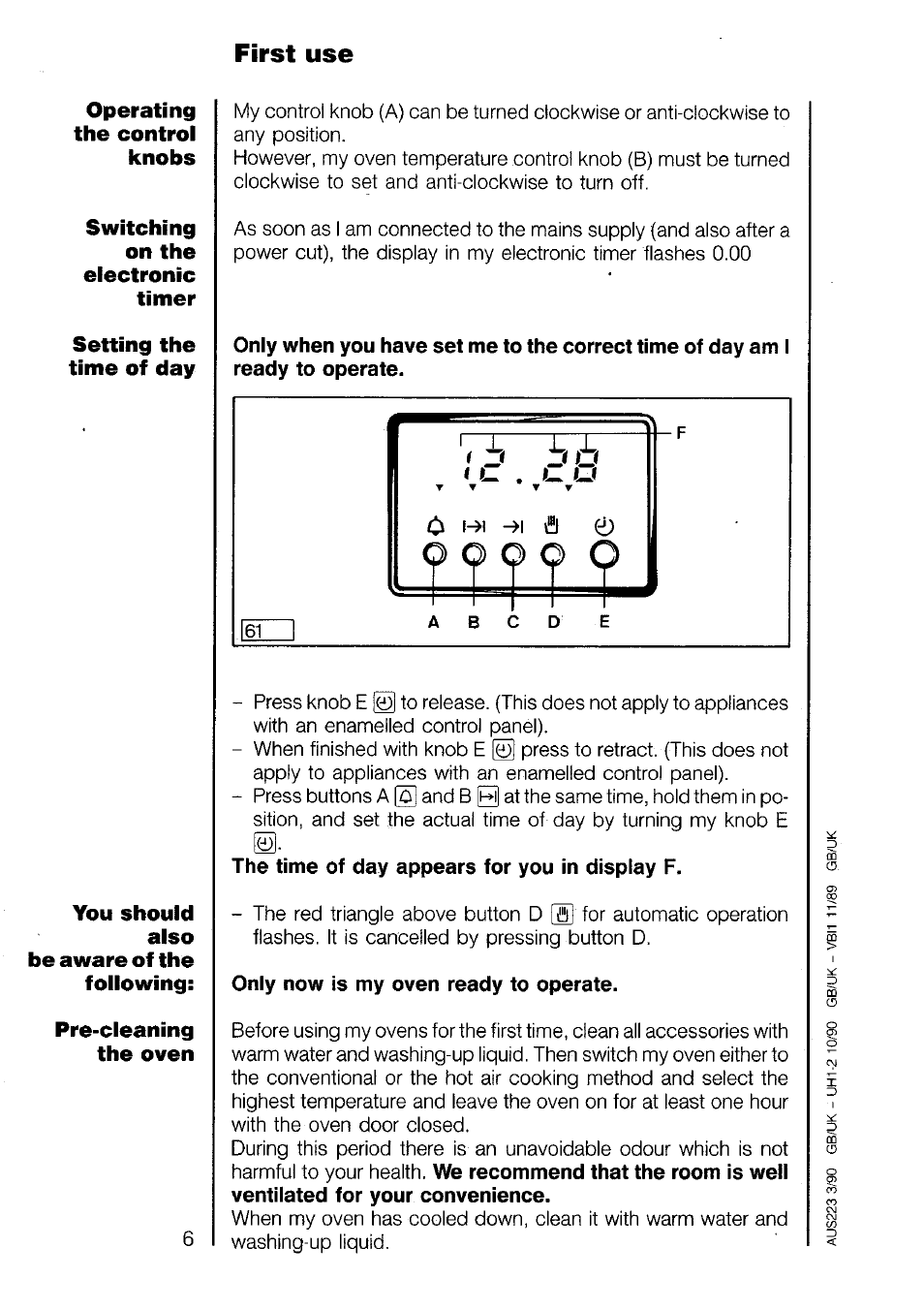 First use, Only now is my oven ready to operate, О о cp cp о | AEG 520B User Manual | Page 6 / 31