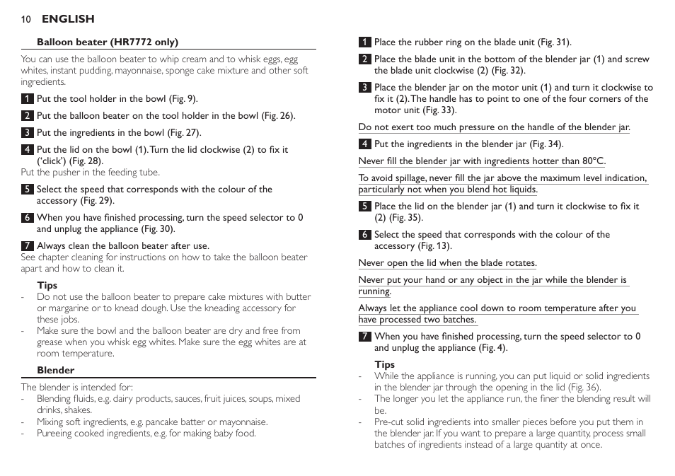 Philips Robot de cocina User Manual | Page 10 / 136