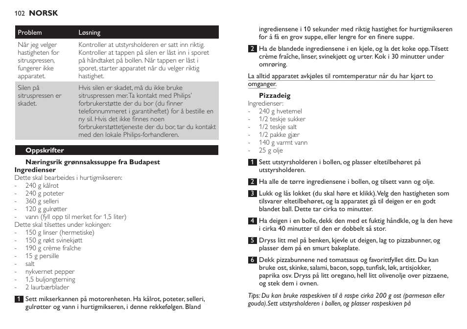 Philips Robot de cocina User Manual | Page 102 / 136