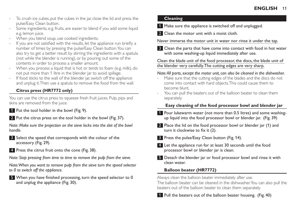 Philips Robot de cocina User Manual | Page 11 / 136