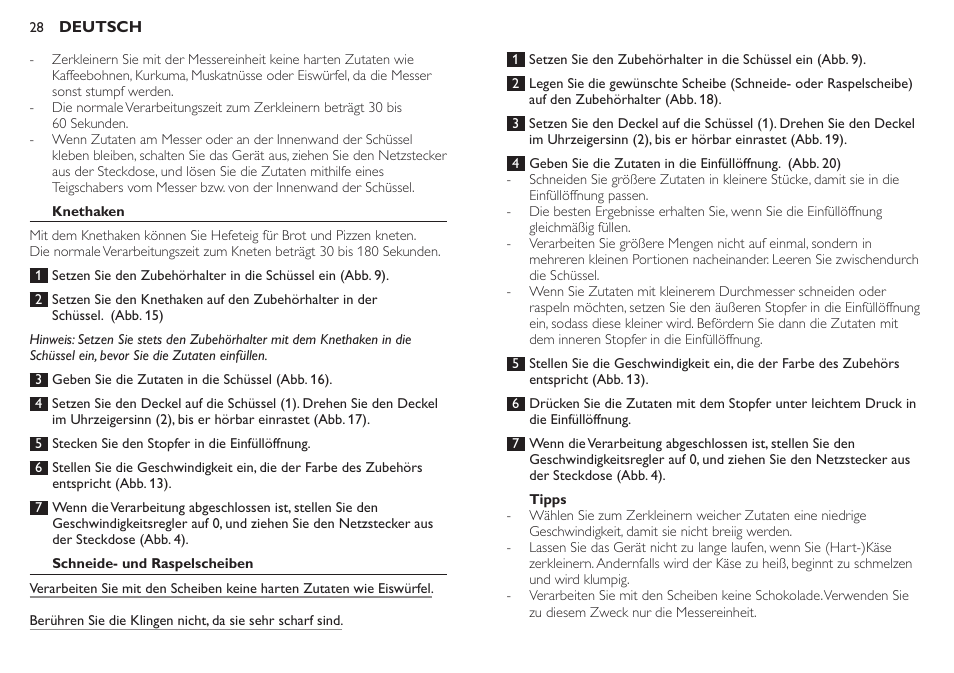 Philips Robot de cocina User Manual | Page 28 / 136