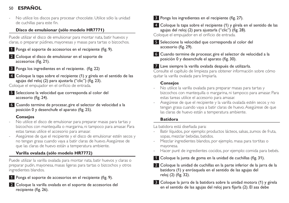 Philips Robot de cocina User Manual | Page 50 / 136