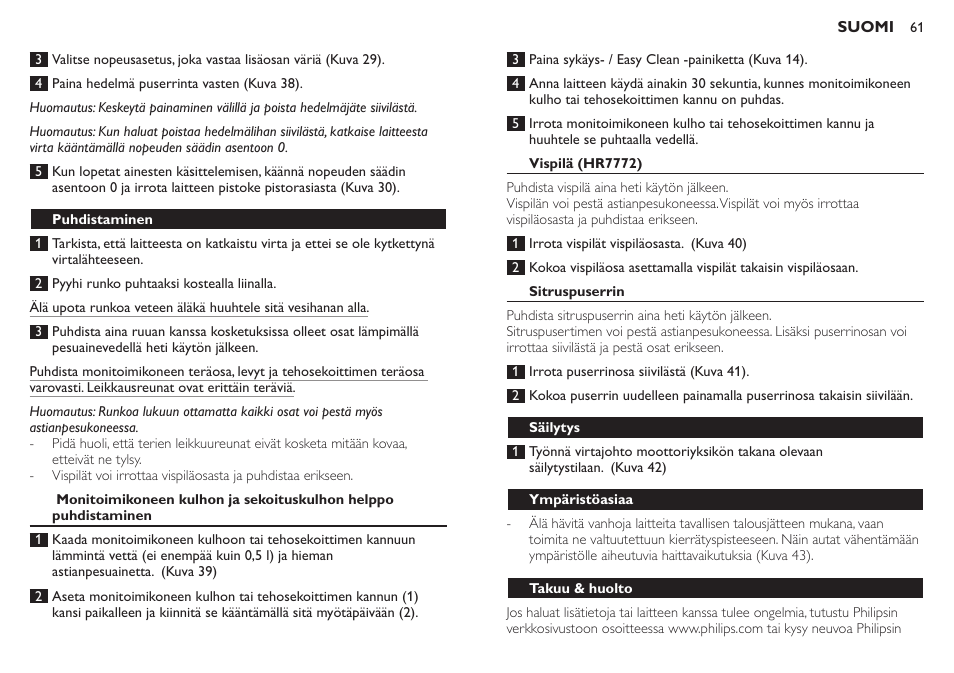 Philips Robot de cocina User Manual | Page 61 / 136