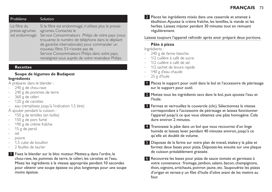 Philips Robot de cocina User Manual | Page 73 / 136