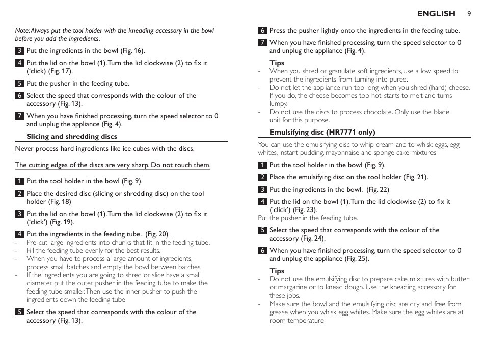 Philips Robot de cocina User Manual | Page 9 / 136