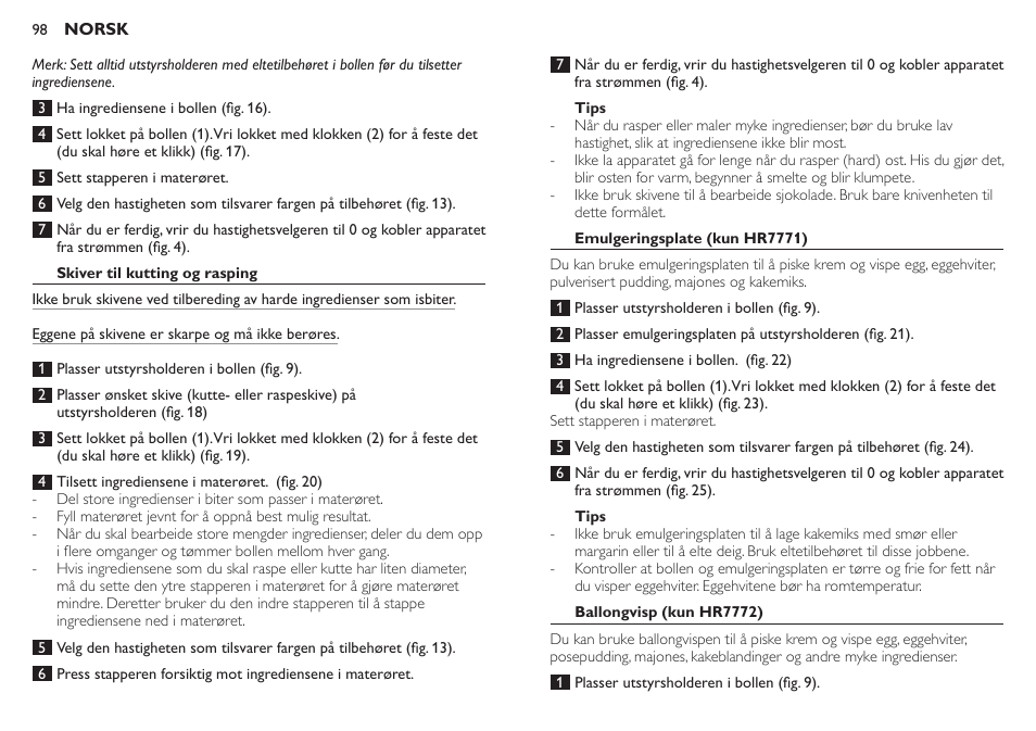 Philips Robot de cocina User Manual | Page 98 / 136