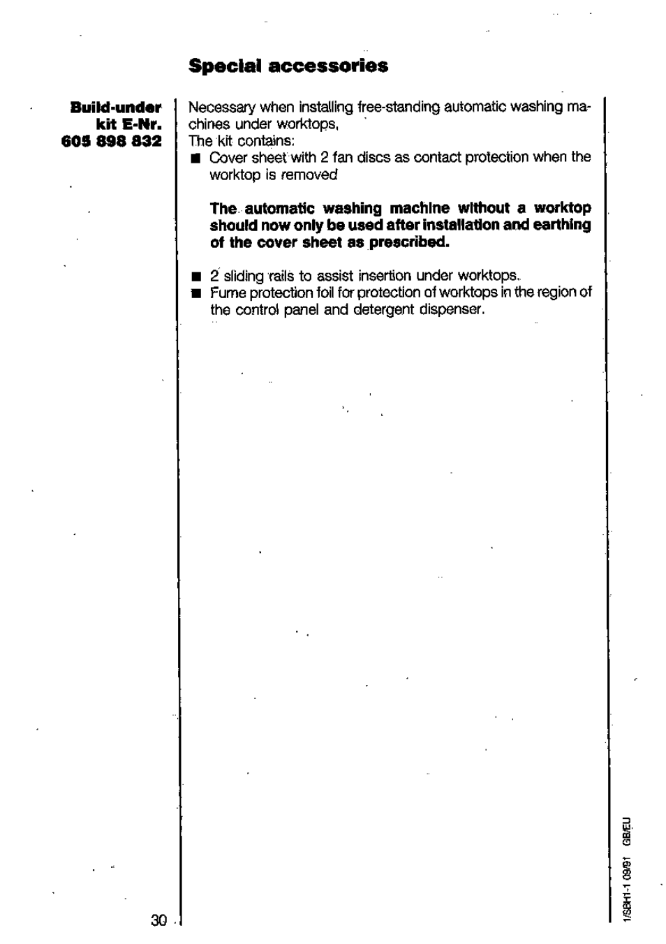Special accessories | AEG LAVAMAT 6450 User Manual | Page 30 / 40