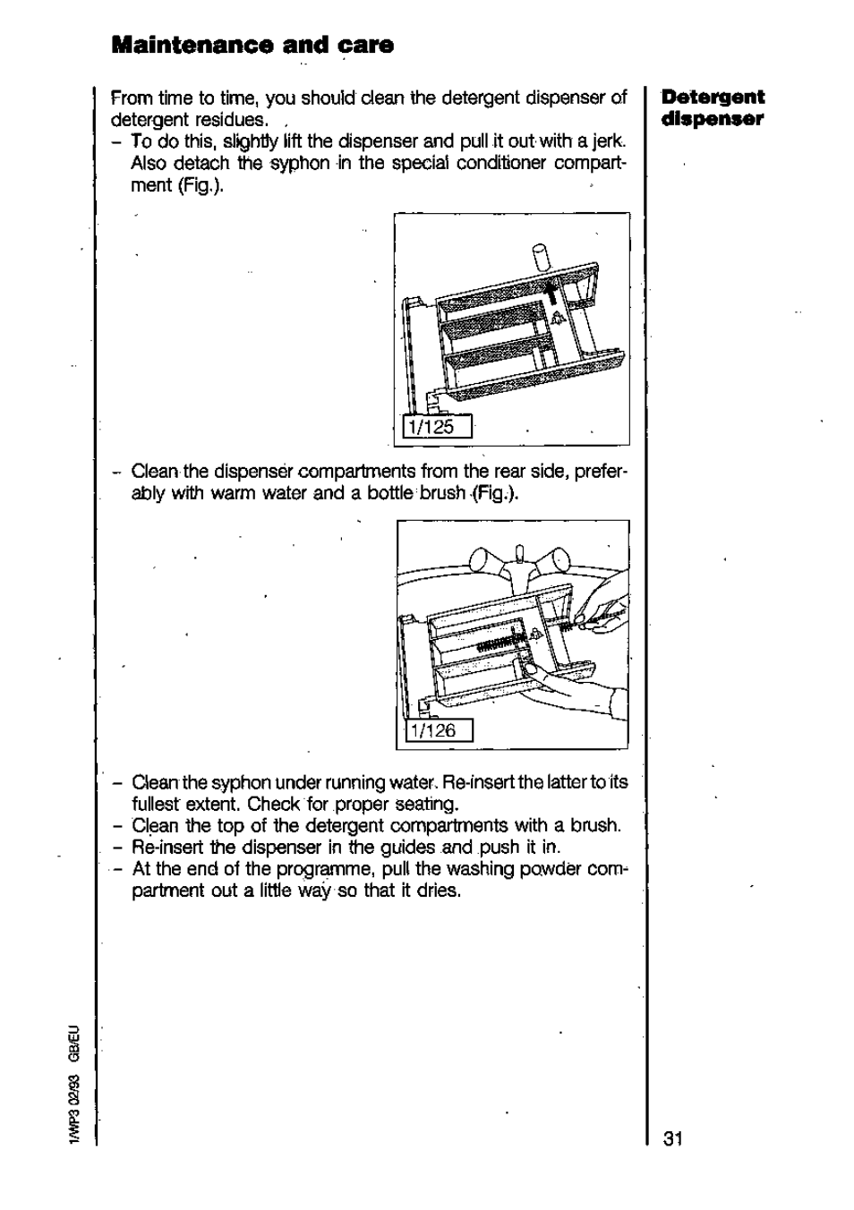 Maintenance and care | AEG LAVAMAT 6450 User Manual | Page 31 / 40