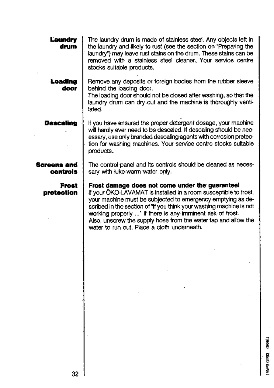 AEG LAVAMAT 6450 User Manual | Page 32 / 40