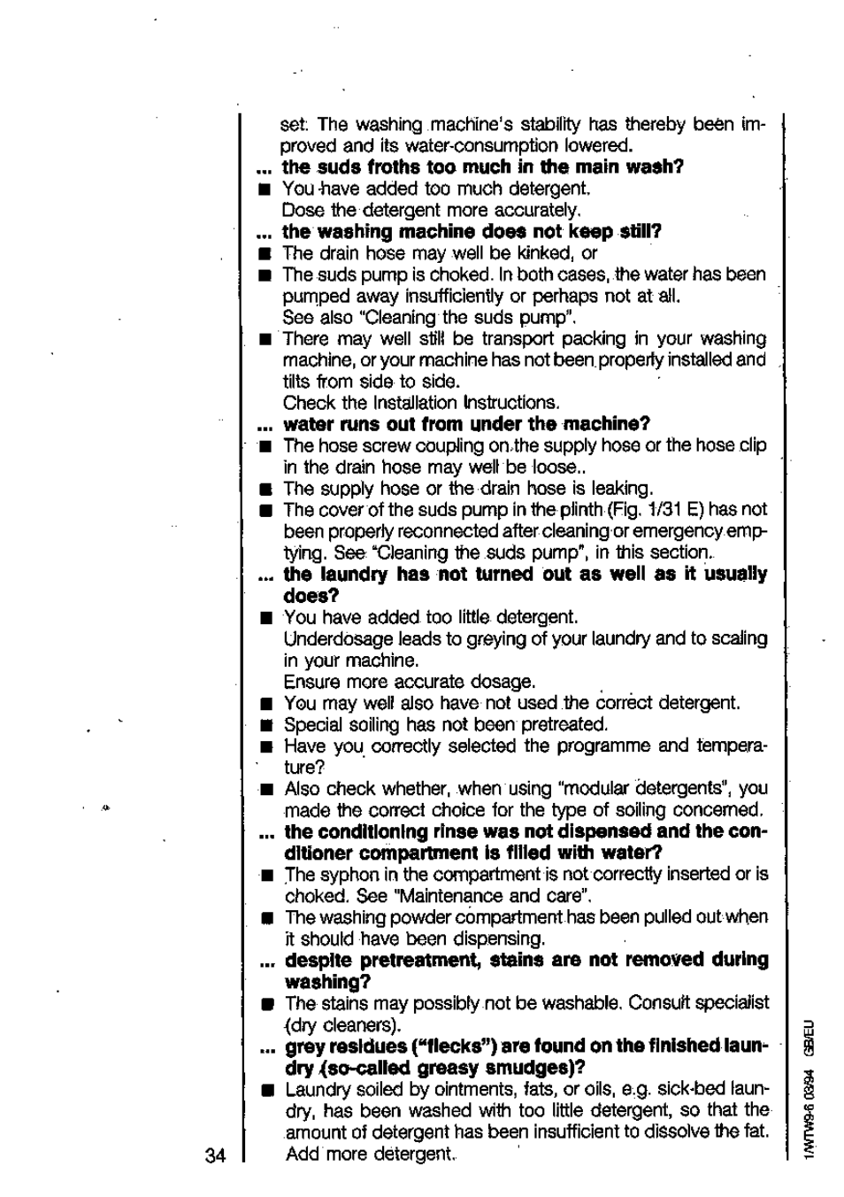 AEG LAVAMAT 6450 User Manual | Page 34 / 40