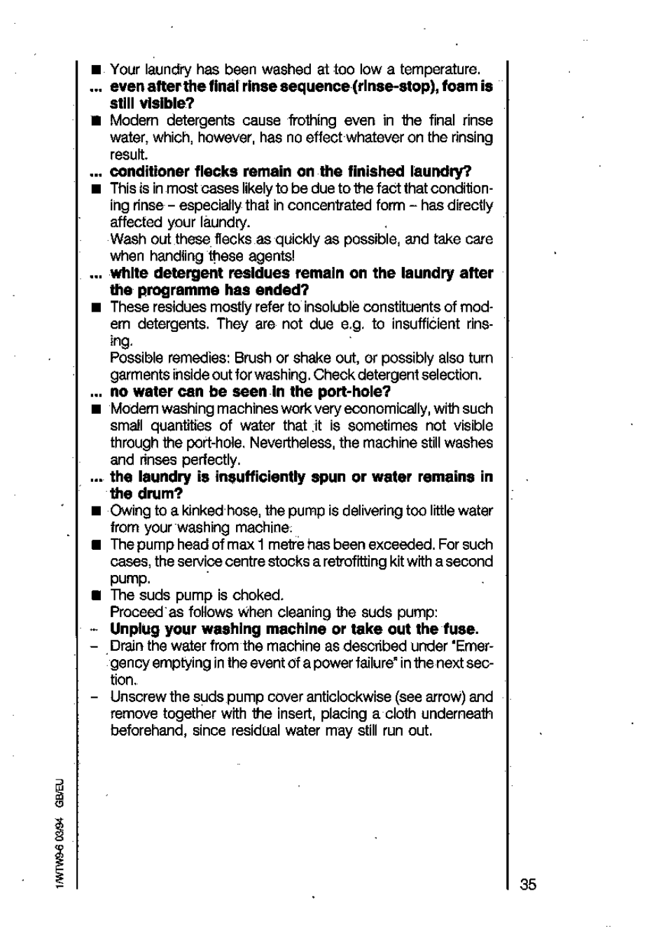 AEG LAVAMAT 6450 User Manual | Page 35 / 40