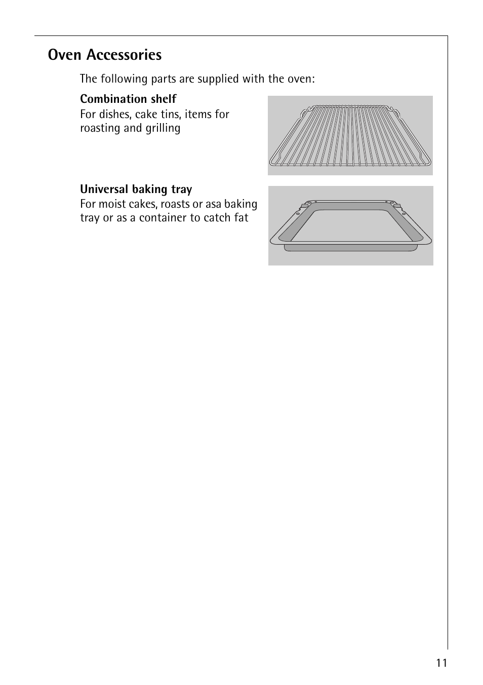 Oven accessories | AEG COMPETENCE E3100-1 User Manual | Page 11 / 52