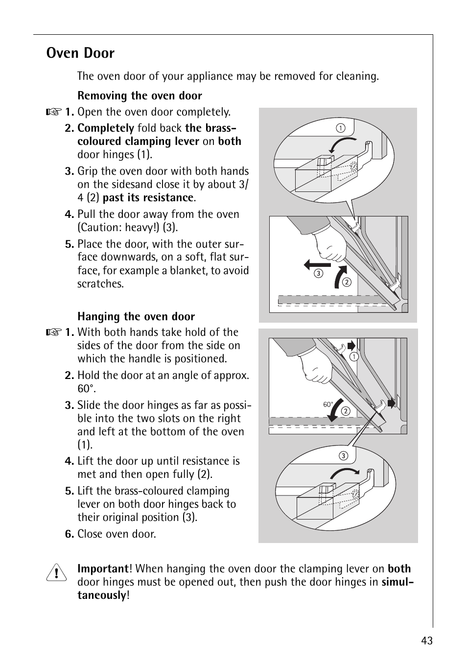 Oven door | AEG COMPETENCE E3100-1 User Manual | Page 43 / 52