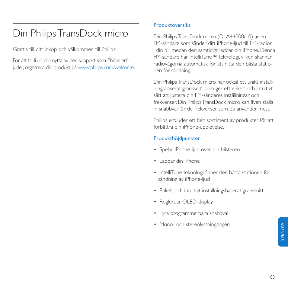 Din philipstransdock micro | Philips TransDock micro User Manual | Page 103 / 212