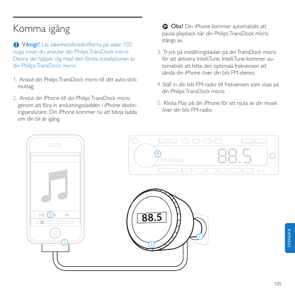 Komma igång | Philips TransDock micro User Manual | Page 105 / 212