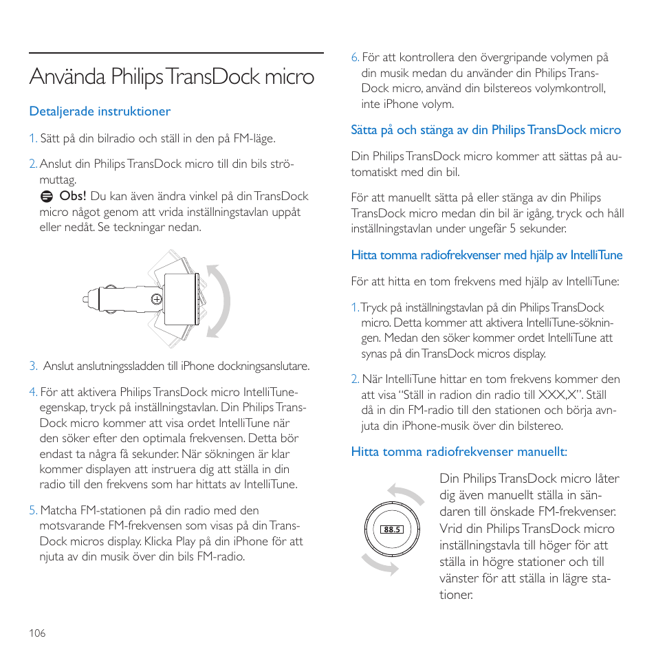 Använda philipstransdock micro | Philips TransDock micro User Manual | Page 106 / 212