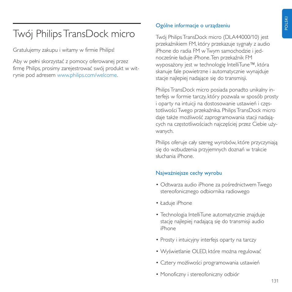 Twój philipstransdock micro | Philips TransDock micro User Manual | Page 131 / 212