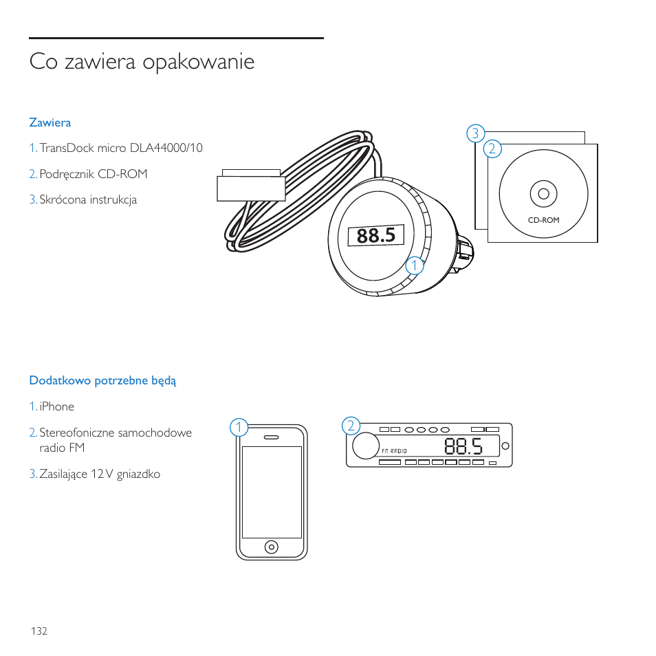 Co zawiera opakowanie | Philips TransDock micro User Manual | Page 132 / 212