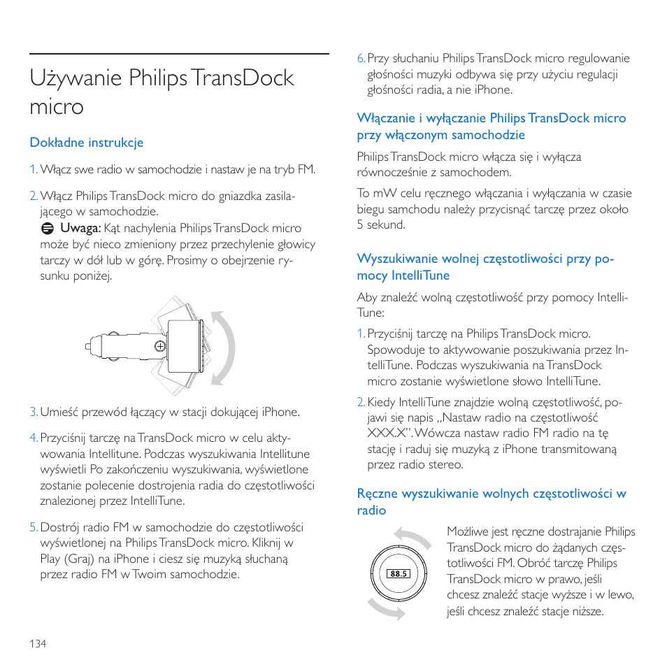 Używanie philipstransdock micro | Philips TransDock micro User Manual | Page 134 / 212
