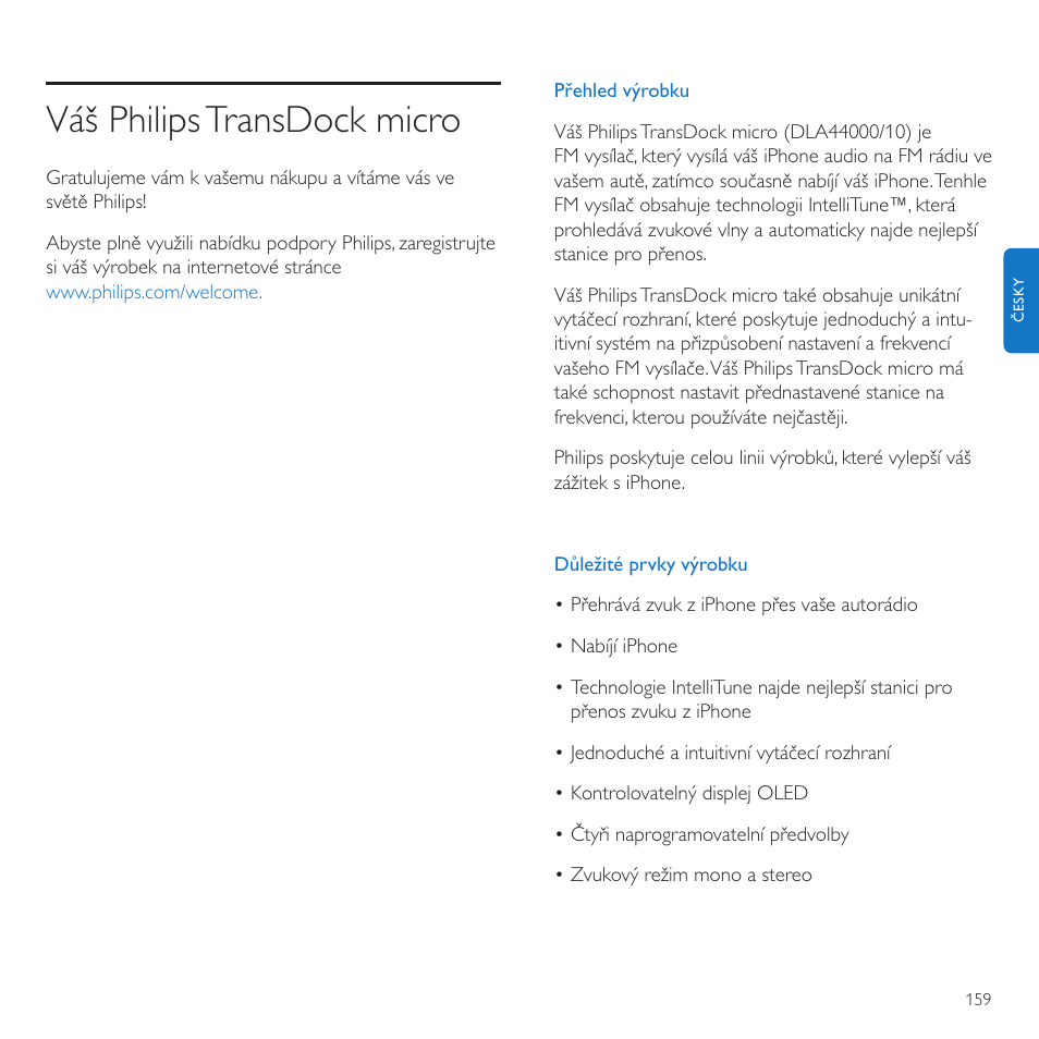Váš philipstransdock micro | Philips TransDock micro User Manual | Page 159 / 212