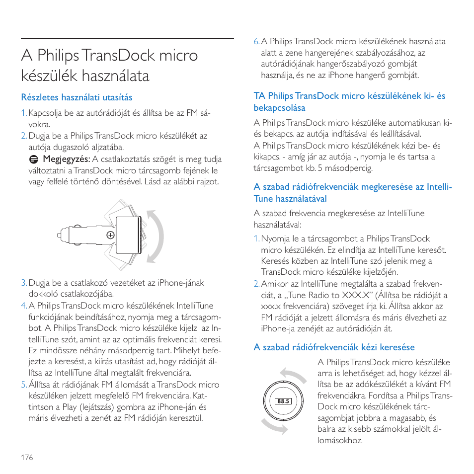 A philipstransdock micro készülék használata | Philips TransDock micro User Manual | Page 176 / 212