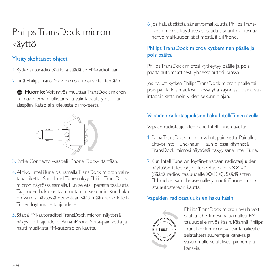 Philipstransdock micron käyttö | Philips TransDock micro User Manual | Page 204 / 212