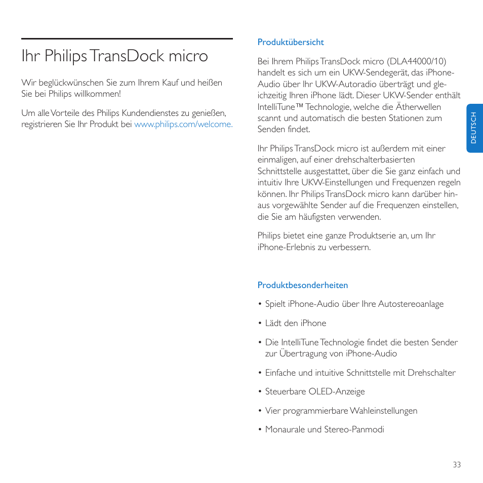 Ihr philipstransdock micro | Philips TransDock micro User Manual | Page 33 / 212